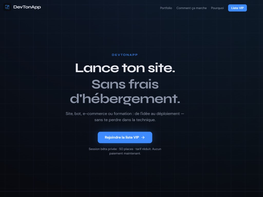 Aperçu du projet DevTonApp