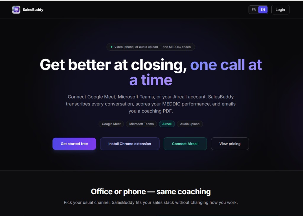 Aperçu du projet SalesBuddy